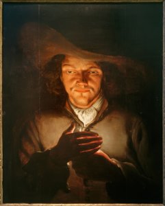 Un homme avec une bougie - Godfried Schalcken