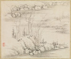 Paysages et arbres - Gong Xian