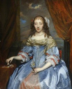 Dame en robe de satin bleu - Gonzales Coques