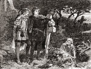 Scène de la pièce de William Shakespeare, Hamlet, Acte V, Scène 1, de Les Œuvres de William Shakespeare, publié en 1896