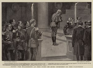 Le comte von Waldersee au tombeau du roi Humbert au Panthéon