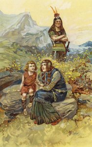 La femme esclave et Olaf, son fils, assis au soleil du matin - Gordon Frederick Browne