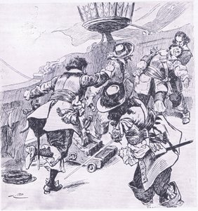 La mort de Von Tromp, 31 juillet 1653, illustration de British Battles on Land and Sea, 1915