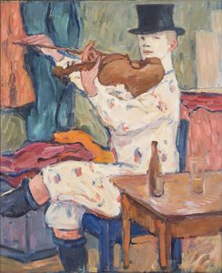 Un clown jouant du violon, 1915