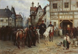 Le général Blücher avec les cosaques à Bautzen, 1885 - Gottfried Willewalde