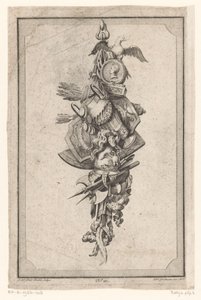 Trophée avec aigle, vase et casque