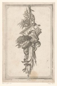 Trophée avec bouclier et couvre-chef - Gottlieb Friedrich Riedel