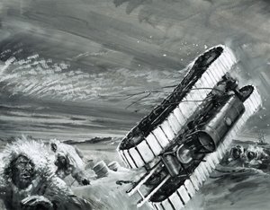 Les vents de Commonwealth Bay soufflent sur un tracteur à neige - Graham Coton
