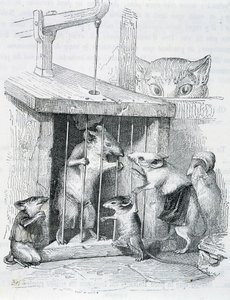Souris piégée entourée de sa famille déchirée - par Grandville