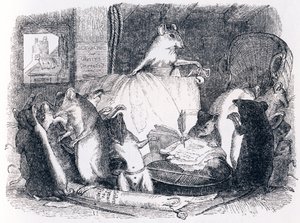 Conseil tenu par les rats - Fables de La Fontaine - Grandville