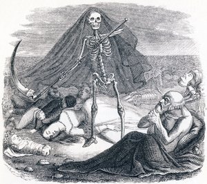 Le mort et le mourant - Fables de La Fontaine - Grandville
