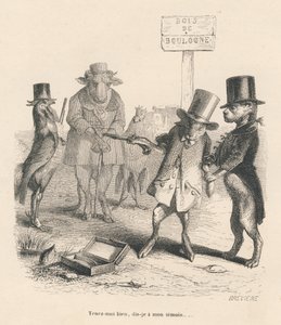 Duel au bois de Boulogne - Grandville