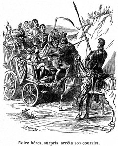 Illustration des aventures de Don Quichotte écrites par Cervantes