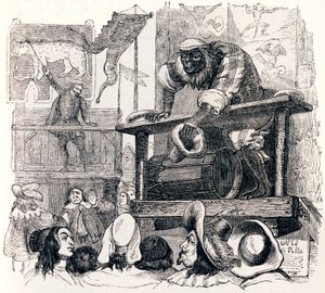 Le singe et le léopard - Fables de La Fontaine - Grandville