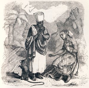 La souris métamorphosée en fille - Fables de La Fontaine - Grandville