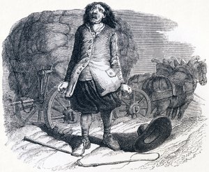 Le chartier embourbé - Fables de La Fontaine - Grandville