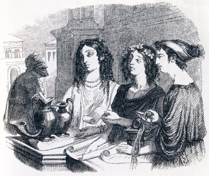 Testament expliqué par Ésope - Fables de La Fontaine - Grandville