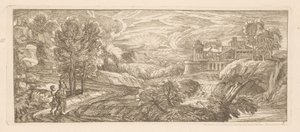Paysage fluvial avec deux figures marchant
Paysages fluviaux (titre de la série)