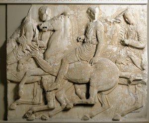 Art grec : cavaliers au galop, frise du Parthénon