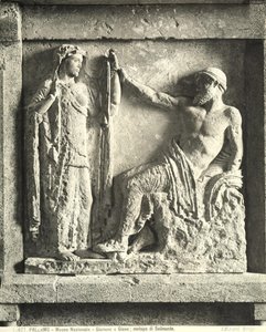 Zeus et Héra, métope du Temple E à Sélinonte, Sicile