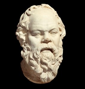 Buste en marbre du philosophe grec Socrate (470-399 av. J.-C.) d