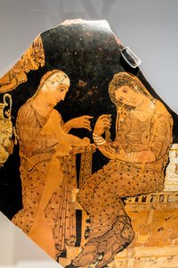 Électre et une servante sur la tombe d