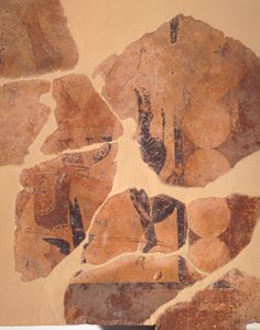 Retour du chasseur, fresque du Temple C à Thermos, Grèce, civilisation grecque, vers 630 av. J.-C.
