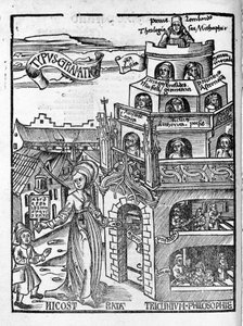 Arts libéraux : Grammaire - dans "Margarita Philosophica" par Gregor Reisch (1467-1525). Bâle - Gregor Reisch