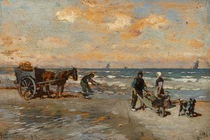 Les pêcheurs de crabes au bord de la mer - Gregor von Bochmann