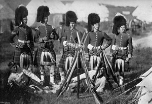 Un garde de camp des Seaforth Highlanders aux manœuvres de New Forest, Hampshire, 1896