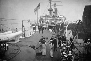 Le cuirassé HMS Resolution, Portsmouth, Hampshire, 1896