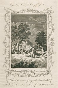 Enterrement des victimes de la peste, Holywell Mount, Shoreditch, Londres, 1665, vers la fin du 18e siècle