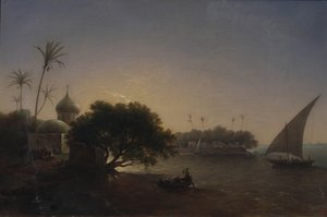 Vue du Nil en Égypte, 1851