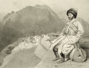 Vue de Ghimri et portrait de Hadji-Mourad, planche 66 d