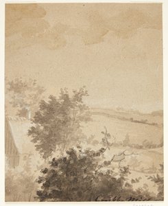 Paysage avec arbres et maison de paysan - Grubbe Møller