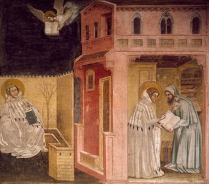 Vision de Saint Augustin, scène des Histoires de Saint Philippe et Saint Augustin, fresque - Guariento di Arpo