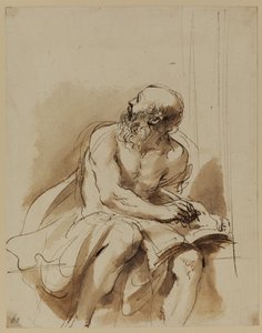 Figure assise de Saint Jérôme