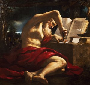 Saint Jérôme scellant une lettre