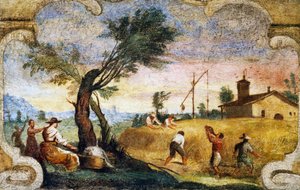 La moisson, fresque de Giovanni Francesco Barbieri, dit il Guercino (1591-1666)