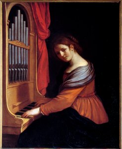 Sainte Cécile. Peinture par Barbieri Giovanni Francesco dit Le Guerchin (1591-1666)