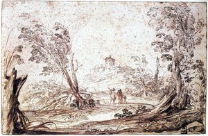 Paysage, 17e siècle - Guercino