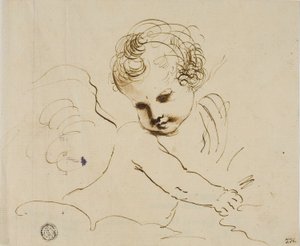 Putto dans les nuages - Guercino
