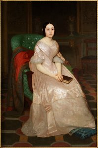 Portrait de la Marquise Emilia Negrone Centurione, peinture noble de Giuseppe Frascheri (1809-1886)