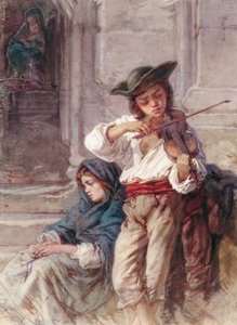 Le jeune violoniste, vers 1880