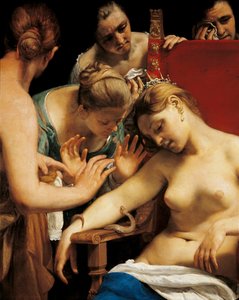 La mort de Cléopâtre (détail) - Guido Cagnacci