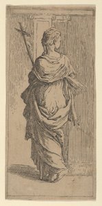 Fille portant un crucifix et marchant vers un pilastre, vue de dos, vers 1590-1600 - Guido Reni