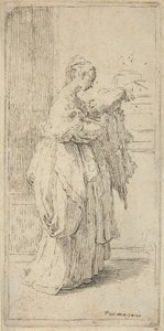 Fille portant un coussin, vue de profil vers la droite, 1590-1690 - Guido Reni