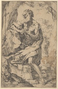 Saint Jérôme agenouillé sur un rocher devant une croix et un livre ouvert, vers 1600-1640 - Guido Reni