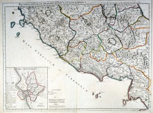 Carte historique de la région italienne où vivaient les Étrusques d