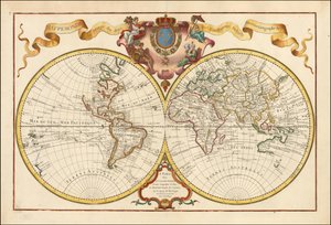 1720 carte du monde - Mappemonde a l